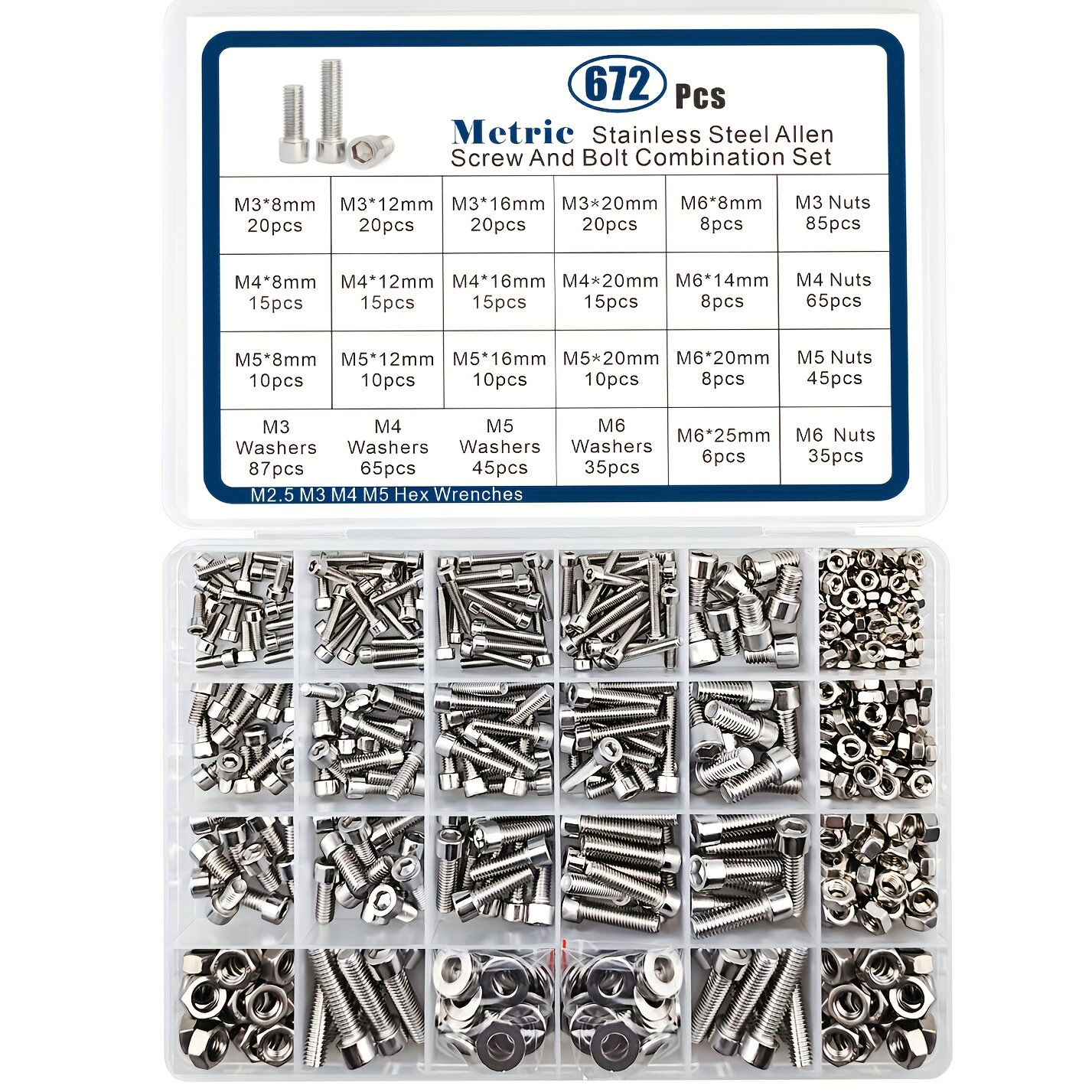 Nuts Mix - 672pcs Set Cup Head round Column