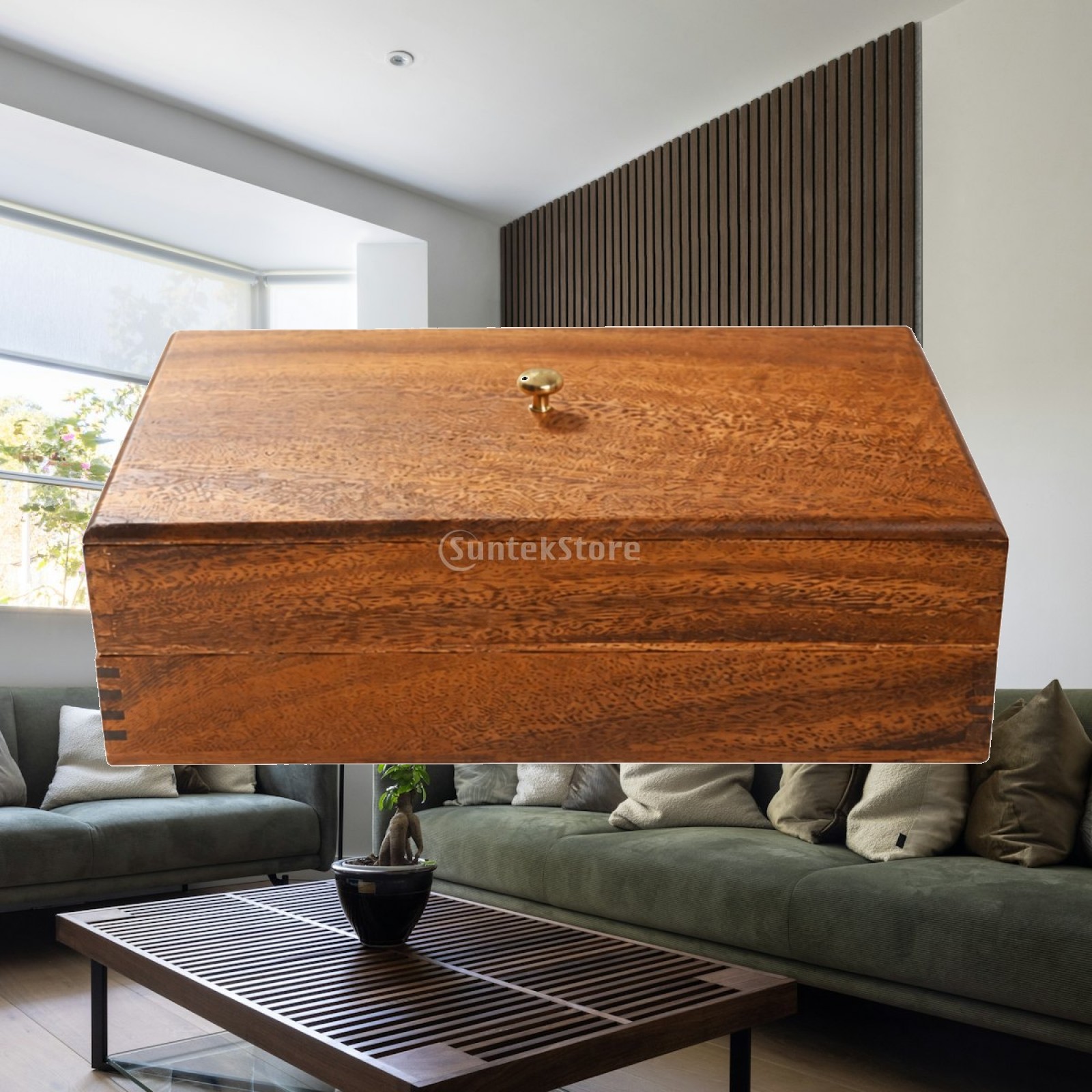 Walnut Wood Snack Box with Lid - Dried Fruit recension och pris